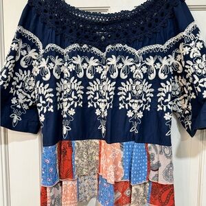 Super cute John Mark Top with embroidered details